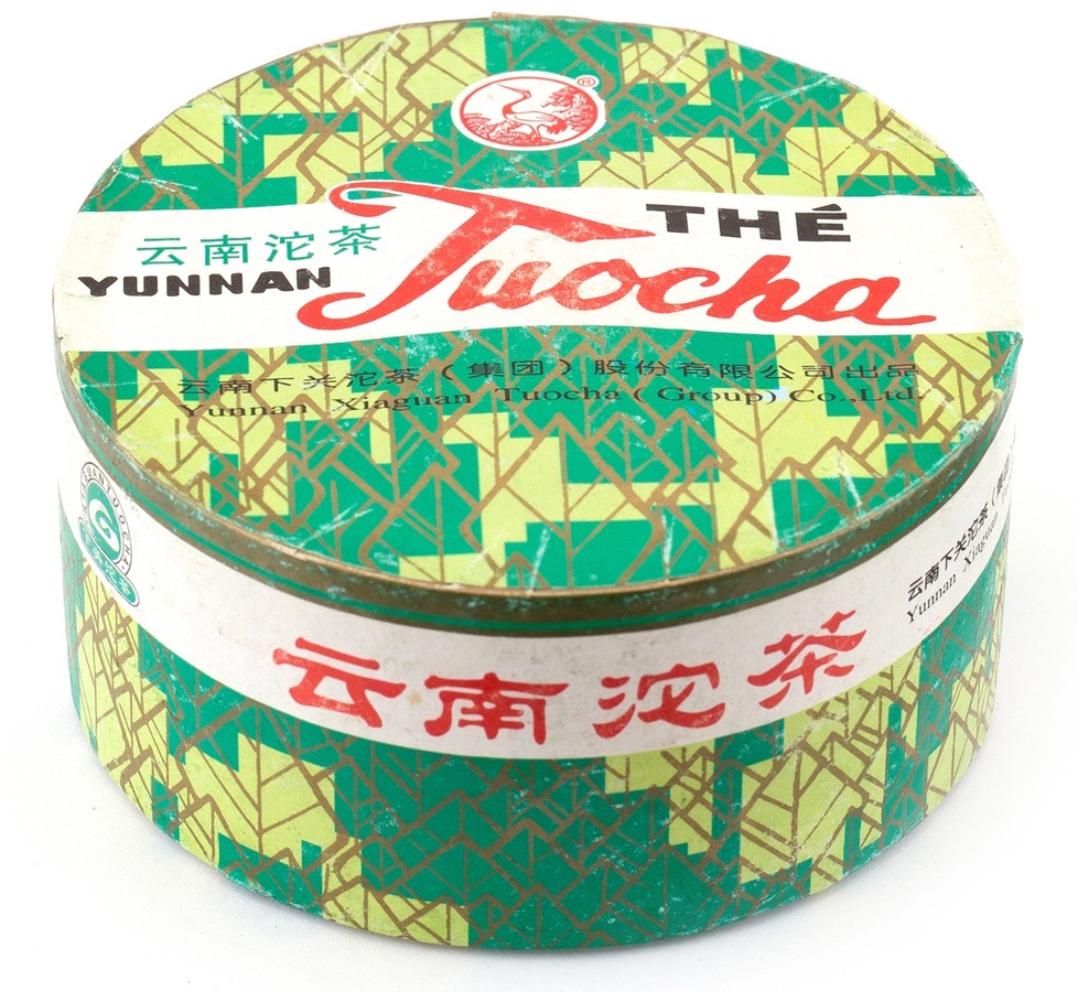 Прессованный шу пуэр - Шу пуэр 2007 г. «Люкс» марки "Сосна и журавль" завода "Сягуань" гнездо 100 г