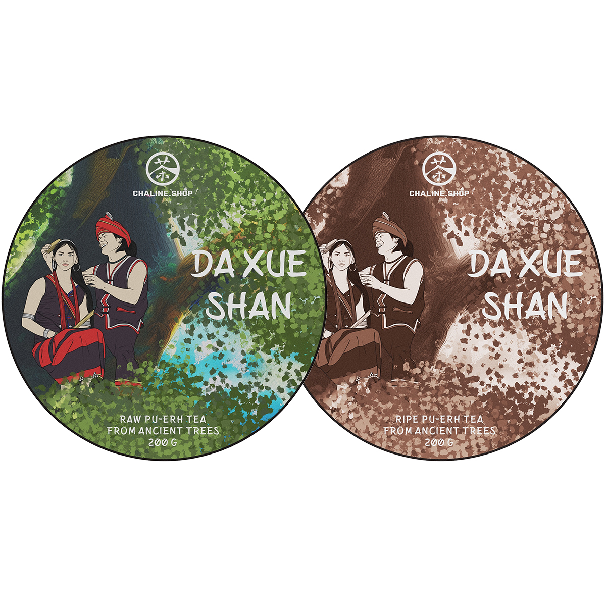 Шу и Шэн пуэр со старых деревьев "Да Сюэ Шань" марки "Чайная Линия"|Наборы со скидкой