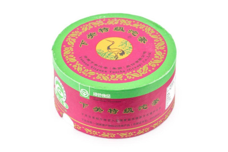 Прессованный шэн пуэр - Шэн пуэр 2010 г. "Люкс" марки "Сосна и журавль" завода "Сягуань" гнездо 100 г, 