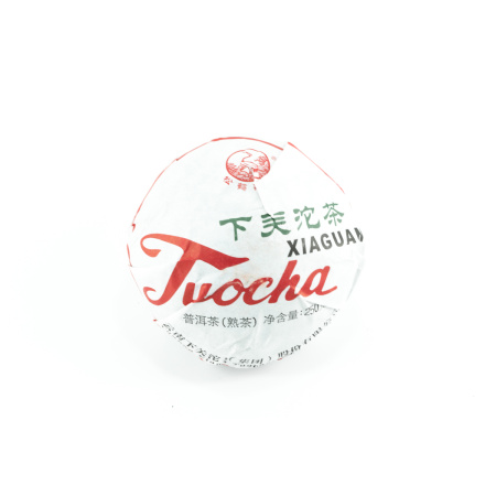 Прессованный шу пуэр - Шу пуэр 2019 г. "Сягуань точа" марки «Сосна и журавль» завода «Сягуань» гнездо 250 г., 