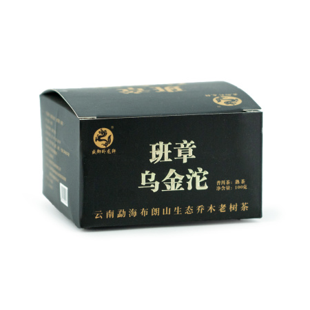 Прессованный шу пуэр - Шу пуэр 2022 г. "Черное золото Баньчжан" завода "Чжоуши " 100 г, 