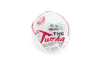 Прессованный шу пуэр - Шу пуэр 2018 г. «Люкс» марки «Сосна и журавль» завода «Сягуань» гнездо 100 г, 