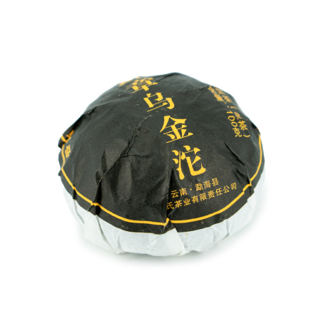 Прессованный шу пуэр - Шу пуэр 2022 г. "Черное золото Баньчжан" завода "Чжоуши " 100 г, 