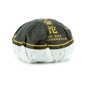 Прессованный шу пуэр - Шу пуэр 2022 г. "Черное золото Баньчжан" завода "Чжоуши " 100 г, 