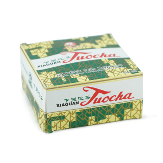Прессованный шу пуэр - Шу пуэр 2007 г. "Гнездо Ся гуань" марки "Сосна и журавль" завода "Сягуань" гнездо 250 г, 