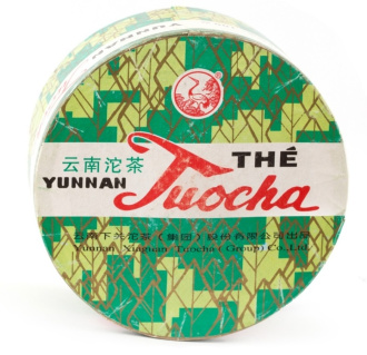 Прессованный шу пуэр - Шу пуэр 2007 г. «Люкс» марки "Сосна и журавль" завода "Сягуань" гнездо 100 г, 