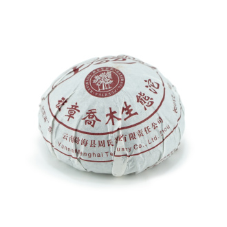 Прессованный шу пуэр - Шу пуэр 2022 г. "Баньчжан Цяому" завода "Чжоуши " 250 г, 